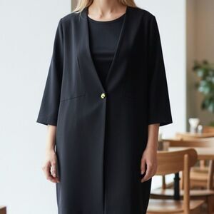 Lorenzo Vintage Black Coat-Dress